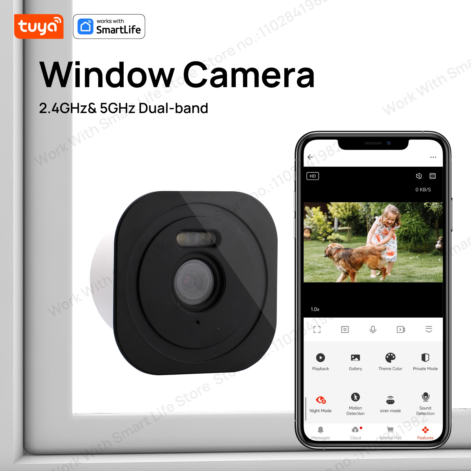 Smart Home Battery Camera Ezviz - Kamera okienna Tuya 3MP 2K, kamery