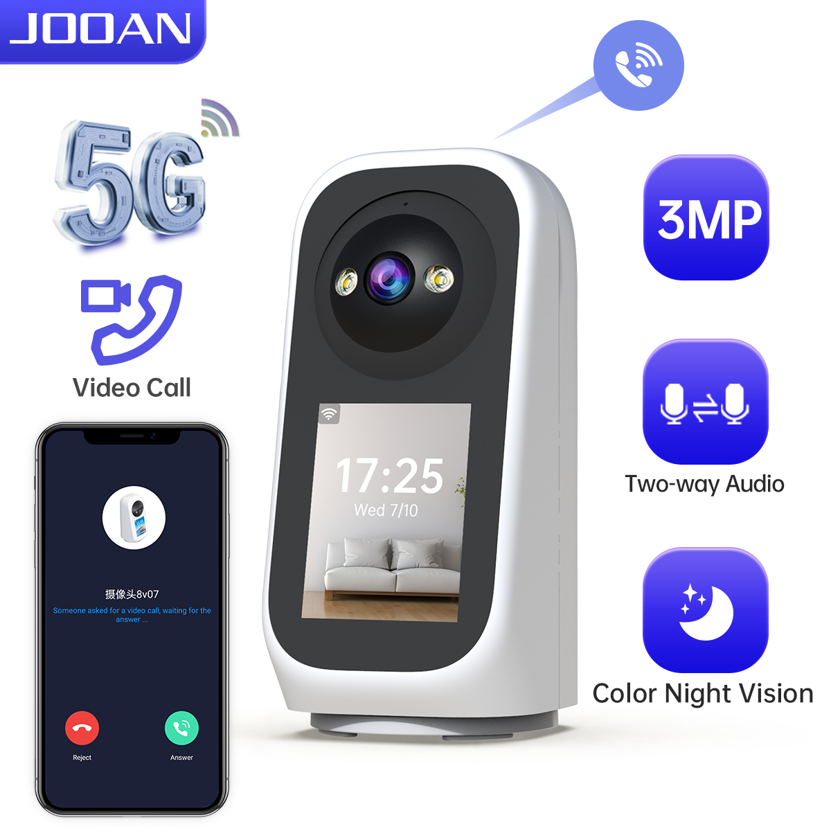 Smart Home Battery Camera Ezviz - Kamera JOOAN 3MP PTZ 5G Wifi