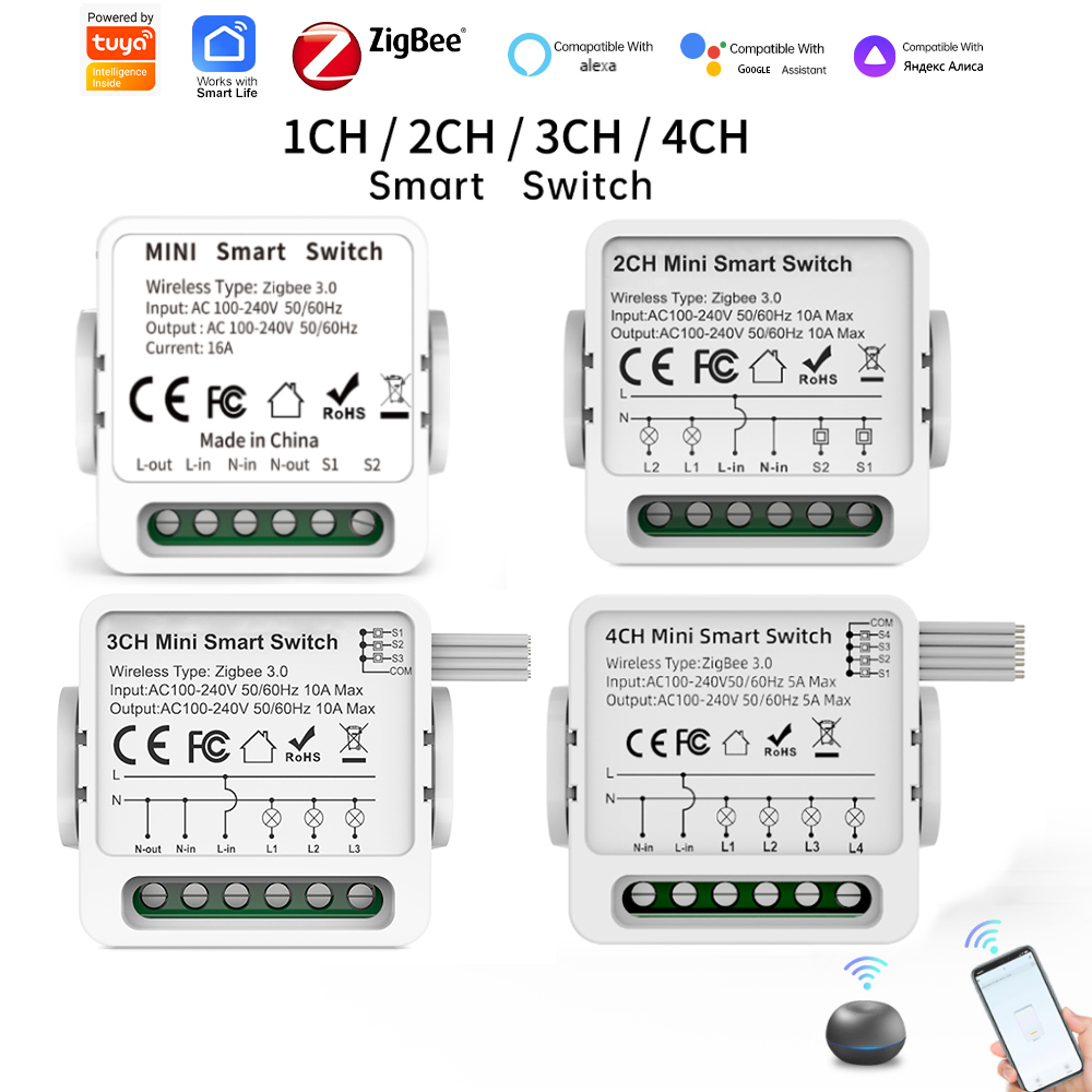 Smart Home Sistem - Inteligentny przełącznik Tuya Zigbee 3.0 1/2/3/4-kierunkowy