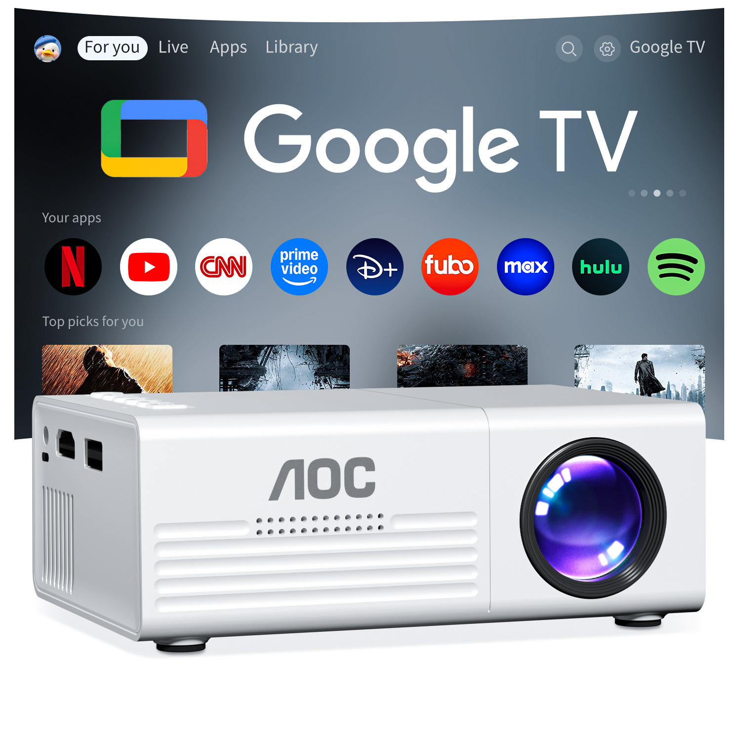 Smart Home Midea - Mini Projektor AOC TFT LCD Wifi