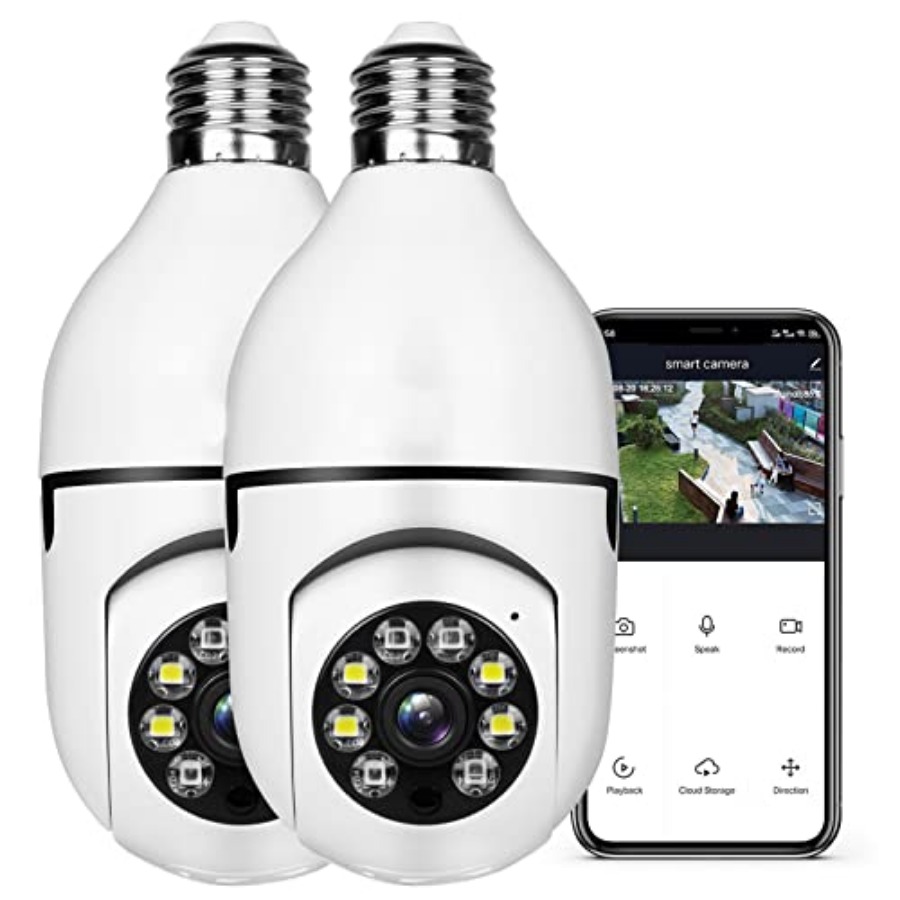 Smart Home Ac - Żarówka z kamerą bezprzewodową 1080P, inteligentna