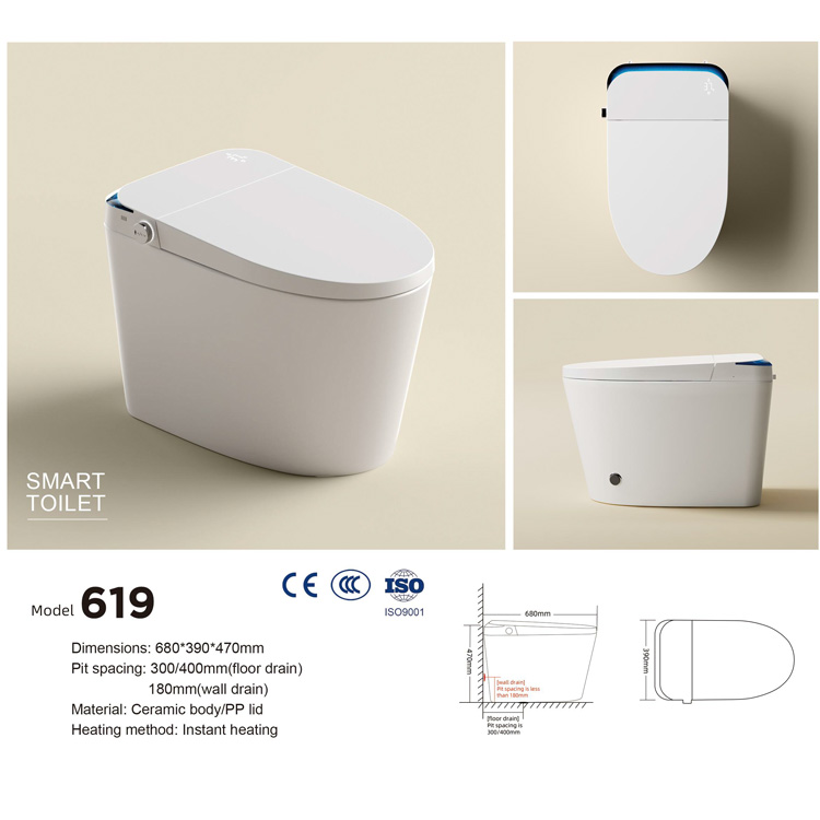 Smart Home Hotel - Luksusowa inteligentna toaleta kwadratowa z automatycznym